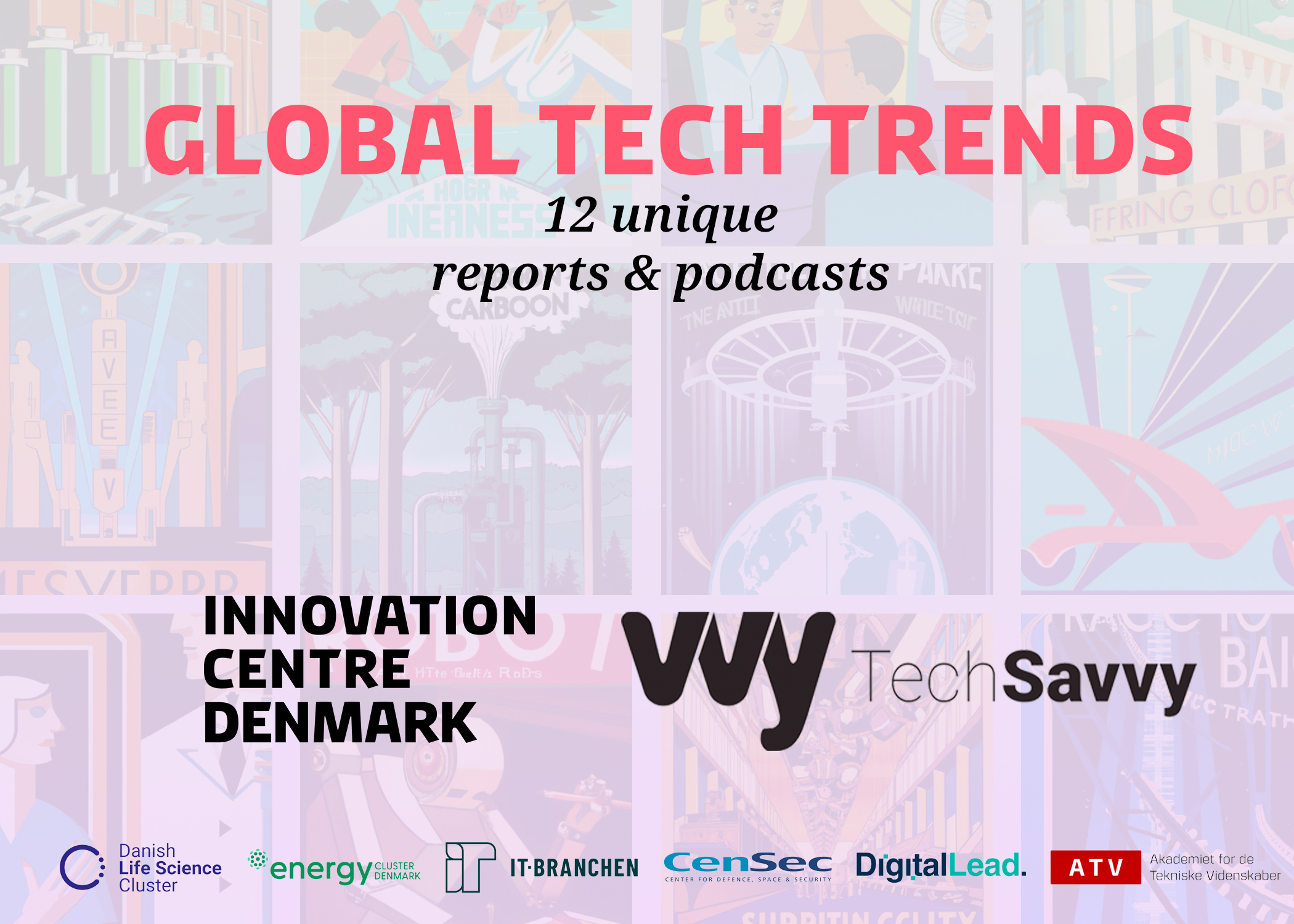 Global tech trends background 